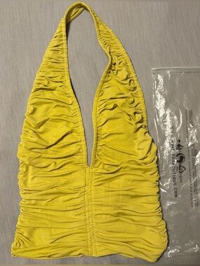 White Fox, Small, Brooklyn Baby Halter Top Citrus (Yellow-Green)